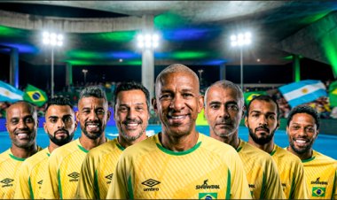 Romário, Djalminha e Júlio César lideram Seleção Brasileira no Desafio Internacional de Showbol contra a Argentina no RIO FUTSUMMIT 2026